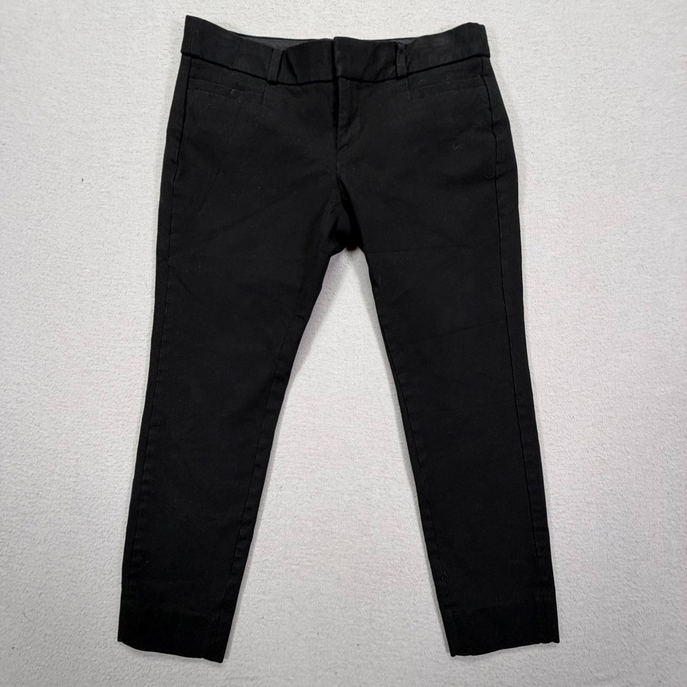 Banana‎ Republic Womens Sloan Crop Slim Black Stretch Trousers 00P